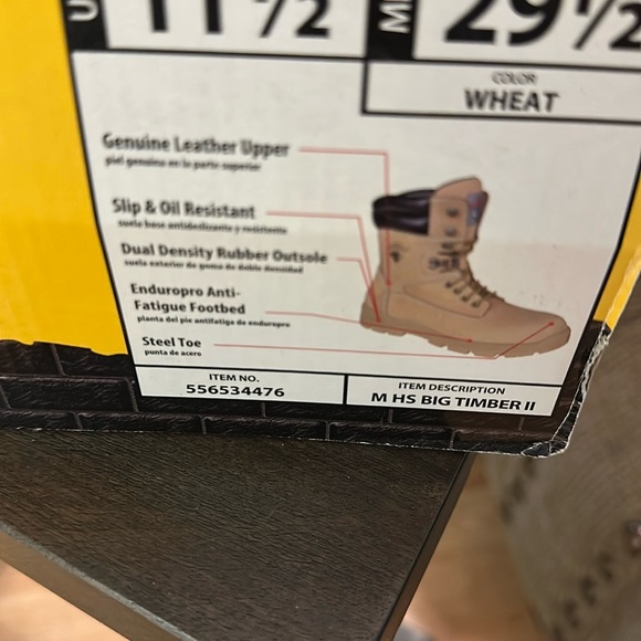 M HS Big Timber II Wheat Steel Toe Boots - Picture 8 of 12